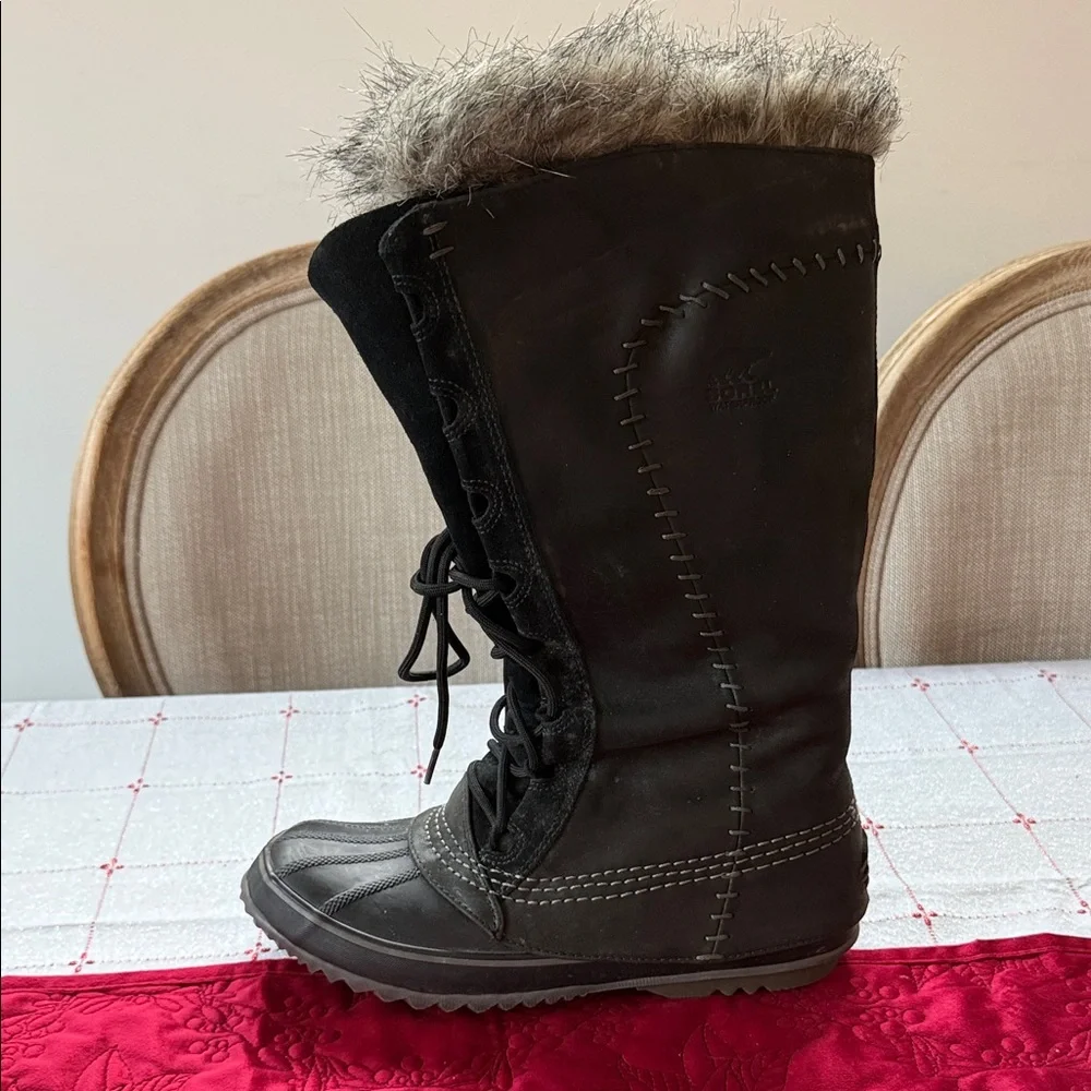 Sorel Cate the Great Black Women's Winter Boots Size 10 - Picture 2 of 9